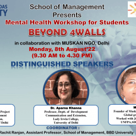 Workshop on Mental Health for Students “Beyond 4Walls” in collaboration with Muskaan NGO