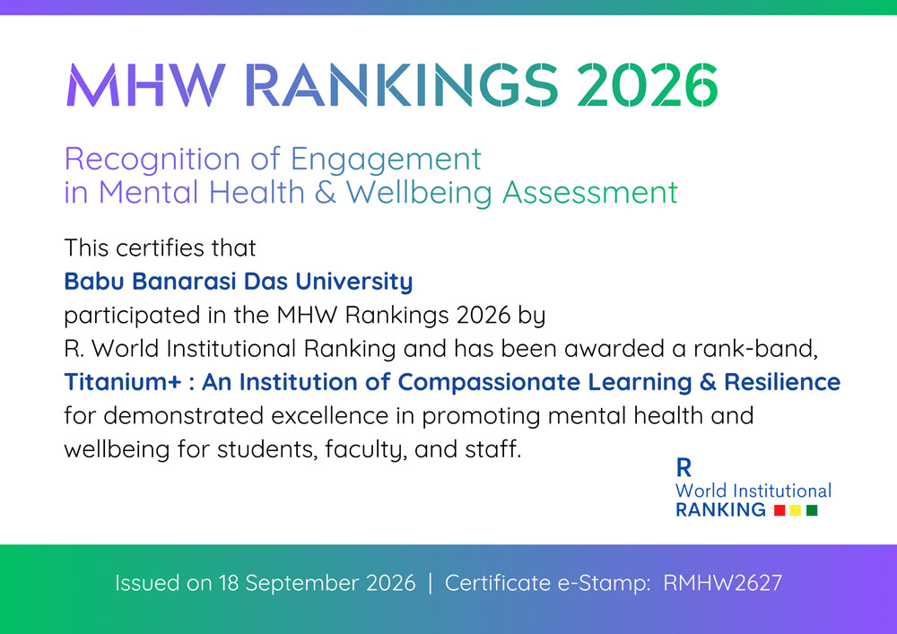 Mental Health and Wellbeing Ranking 2026 Certificate